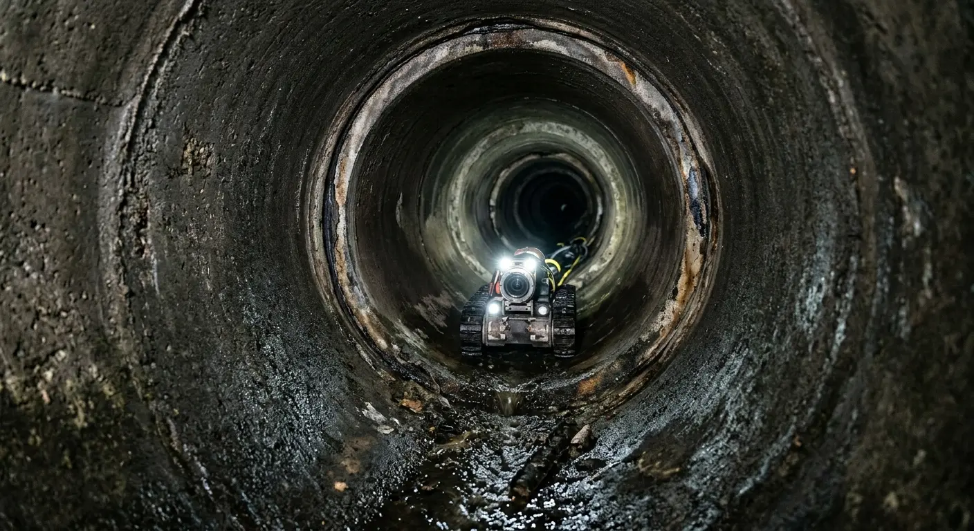 Robotic sewer camera inspecting pipe interior for Sewer Line Repair in Spring Ridge